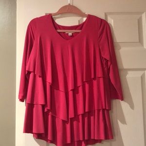 Susan Graver Liquid Knit ruffle top